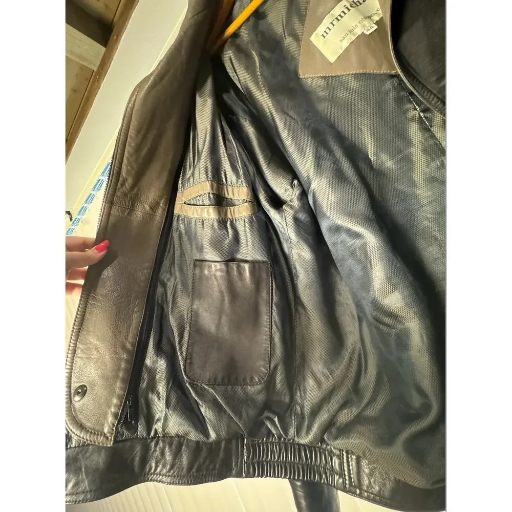 Vintage 100% Leather Coat Mr Michaels San Luis Obispo‎ Bomber Jacket